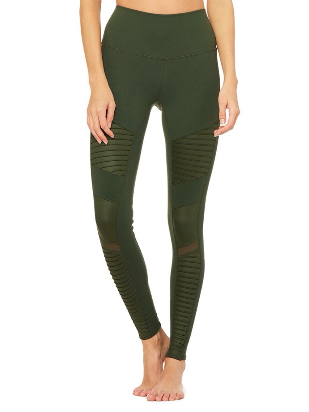 Alo Yoga army green High-Waist Moto Leggings